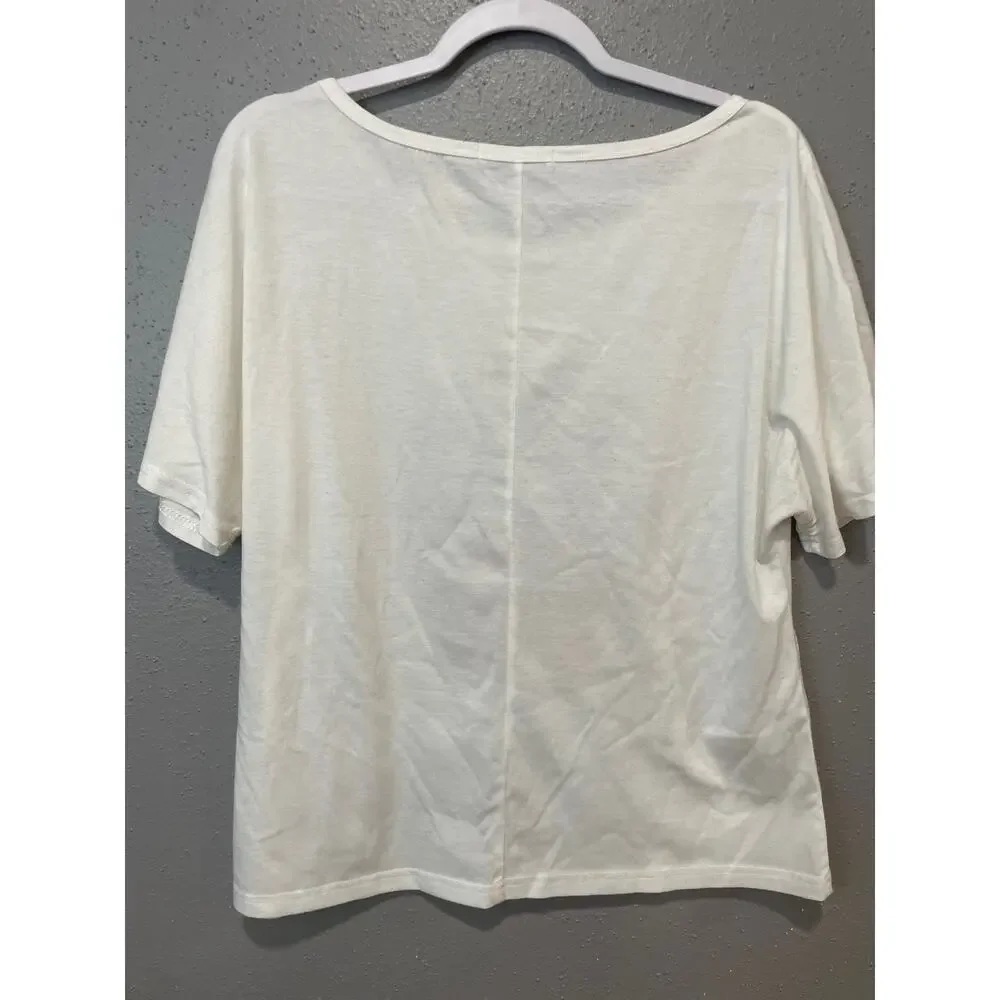 Misslook Size Small White Short Sleeves Rolling Stones Lightweight Tongue Logo - Picture 8 of 9